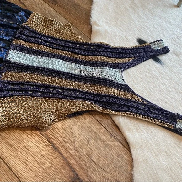 Free People "Katie" mini dress, crochet bodice and floral print skirt - Picture 8 of 12